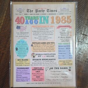 Retro 1985 Party Birthday Card With Envelope